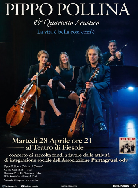 Pippo Pollina in “La vita è bella così com’è”, a Fiesole